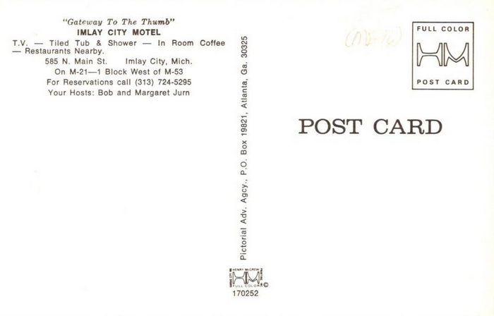 Imlay City Motel - Old Postcard (newer photo)